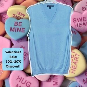 💙Sale! OLD NAVY Light Blue Sleeveless Cotton V-Neck Boyfriend Sweater Vest L